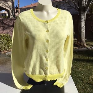 CAbi Yellow Textured Cardigan - Medium